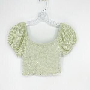 Caution To The Wind Smocked Crop Top Size Small
